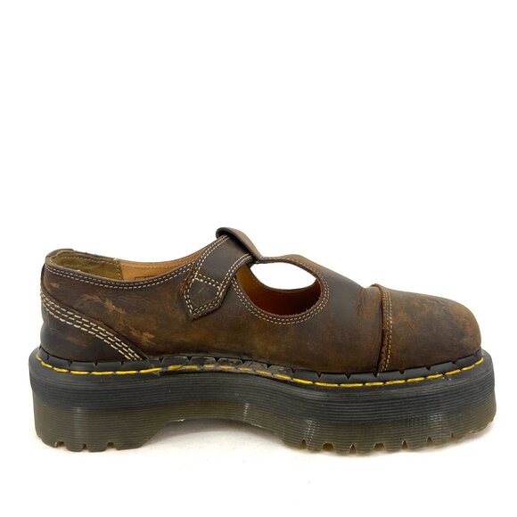 Dr. Martens Doc Martens Bethan Leather Platform Mary Janes Brown Women's 9 - Picture 3 of 10
